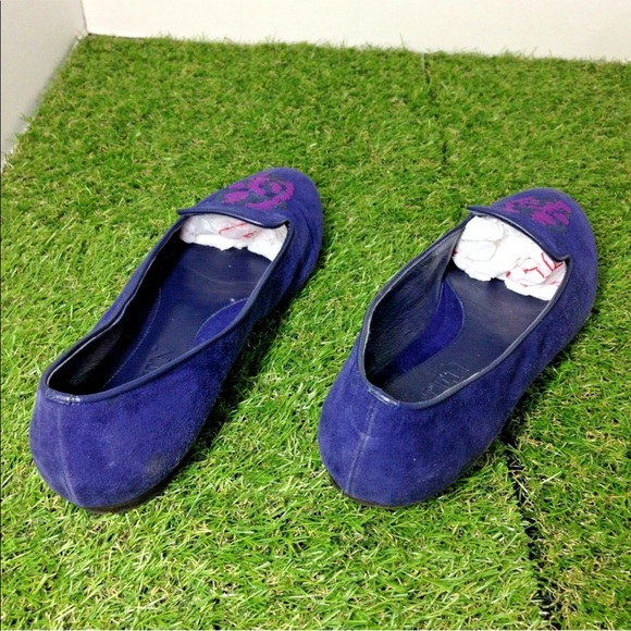 Alexander McQueen suede purple flats skull size 37 - Picture 3 of 4